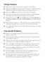 Page 5252Problems and Solutions
Faxing Problems
■Make sure the recipient’s fax machine is turned on and working.
■Make sure the LINE port on the product is connected to a telephone wall jack. 
Verify that the telephone wall jack works by connecting a phone to it.
■Make sure the  light is turned on to receive faxes automatically.
■If you use a voicemail service, you should turn off Auto Answer. Otherwise, 
calls or faxes may be inadvertently received by your voicemail.
■If the line has static, press   and select...