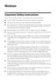 Page 5454Notices
Notices
Important Safety Instructions
Before using your Epson product, read and follow these safety instructions:
■Be sure to follow all warnings and instructions marked on the product.
■Use only the type of power source indicated on the product label.
■Use only the power cord that comes with the product. Use of another cord may cause 
fires or shock. Do not use the cord with any other equipment. Make sure the power 
cord meets all relevant local safety standards.
■Place the product near a wall...