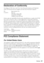 Page 57Notices57
Declaration of Conformity
According to 47CFR, Part 2 and 15 for: Class B Personal Computers and Peripherals; 
and/or CPU Boards and Power Supplies used with Class B Personal Computers:
We: Epson America, Inc.
Located at: MS 3-13
3840 Kilroy Airport Way
Long Beach, CA 90806
Telephone: (562) 290-5254
Declare under sole responsibility that the product identified herein, complies with 47CFR 
Part 2 and 15 of the FCC rules as a Class B digital device. Each product marketed is 
identical to the...