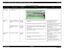 Page 59WorkForce 1100/Epson Stylus Office T1110/B1100/T1100/Epson ME Office 1100 Revision C
Troubleshooting Overview 59
Confidential
The printout is 
stained with ink.Ink smudges appear on the blank 
area of the printout.PF Roller Shaft1. Check the PF Roller Shaft for ink stain.1. Clean the PF Roller Shaft with a soft cloth.
The printout is 
grainy.Images are printed grainy in all 
print modes. Or the image looks 
rough.Adjustment
Main Board
Print Head1. Check that PG, Bi-D and Head Angular Adjustments have...