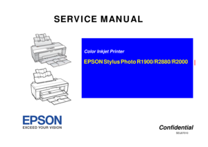 Page 1EPSON Stylus Photo R1900/R2880/R2000Color Inkjet Printer
SEIJ07010
SERVICE MANUAL
Confidential 