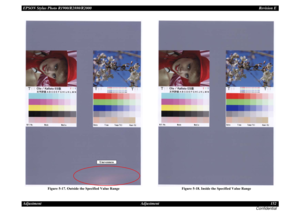 Page 152EPSON Stylus Photo R1900/R2880/R2000Revision E
Adjustment Adjustment 152
Confidential
Figure 5-17. Outside the Specified Value Range Figure 5-18. Inside the Specified Value Range
Unevenness 