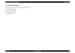 Page 113EPSON Stylus Photo R220/R230Revision A
AppendIx Electrical Circuits 1135.3  Electrical CircuitsThe electric circuit diagrams below are shown at the following pages:†
Main Board (C546 MAIN)
†
Power Board (C528 PSH)
†
Panel Board (C546PNL)
†
IF Board (C546IF) 