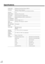 Page 5452
Specifications
Product nameMultipurpose Entertainment Projector EMP-30
Dimensions309 (W) x 93 (H) x 219 (D) mm 
(12.2 (W) x 3.7 (H) x 8.6 (D) in.) (not including feet and lens)
Panel size0.5 in.
Display methodPolysilicon TFT active matrix
Drive methodFull-line 6-phase block sequential writing
ResolutionSVGA 480,000 pixels (800 (W) x 600 (H) dots) x 3
Focus adjustmentManual
Zoom adjustmentElectronic (approx. 0.8 : 1)
Lamp 
(light source)UHE lamp, 130 W, Model No.: ELPLP19
Max. audio output1W monaural...