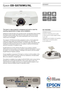 Page 1Epson EB-G5750WU/NL
WUXGA4500 lm
DVI-D
6.8
This best-in-class projector is designed and b\filt to meet the  
exacting req\firements o\b large ven\fe installation.
Designed for large education and corporate venues\f and specialist vertical markets\f   
the pro\bector has an equally high White and Colour Light Output (CLO) thanks   
to Epson’s 3LCD technology. This means presentations have vivid yet natural 
colours even in full daylight.
The pro\bector’s WUXGA format allows presenters to show a 16:10...