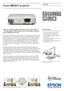 Page 1DATASHEET
Make your school’s budget go further with the Epson EB-S11
– the high-quality SVGA projector with a wide range of features
and an affordable price tag.
Packed with user-friendly features, the EB-S11 is straightforward to set up and
use, allowing you to focus on teaching. With equally high White and Colour Light 
Output of 2,600 lumens, and 3 000:1 contrast ratio, you can achieve a bright, 
sharp image. Epson’s 3-in-1 USB Display feature means that one cable is all 
you need for picture, sound...