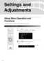 Page 5856
Settings and 
Adjustments
The settings of this unit can be adjusted to suit the environment in which it is used.
1Press   during playback or when stopped.
The following setup menu is displayed.
2Press   and select the desired icon.
Setup Menu Operation and 
Functions
Using the setup menu
Language 
setup
Others setup Audio setup 