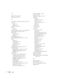 Page 139130Index
O
Options for projector, 8
Options icon, 61, 63
P
P in P (picture in picture) button, 34 to 35
PC card
adapter, 41
reader, 41, 52
PCMCIA slot, 41, 52
Picture
See Image
Picture-in-picture video source, selecting, 79
Pin assignments, connector, 126
Pointer tool
customizing, 76
using, 36
Positioning image, 25, 73
Positioning the projector, 10 to 11, 106
Power
button, 21
consumption, 122
saving, 27, 80
status light, 91, 93
supply, 122
PowerBook, connecting to, 12 to 14
PowerPoint files
adding slides...