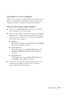 Page 71Solving Problems65
The message Not Supported is displayed.
Make sure your computer’s resolution doesn’t exceed UXGA and the 
frequency is supported by the projector (see page 93). If necessary, 
change your computer’s resolution setting as described below. 
Only part of the computer image is displayed.
■Make sure the image Position setting is correct on the Video 
menu. See page 40 for more information.
■Make sure your computer’s resolution setting is correct. Ideally, it 
should be 1024 
× 768 to match...