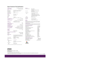 Page 2With the Epson PowerLite 732c, you no longer need to
sacrifice brightness for an ultra light, travelfriendly performer. 
This 3.8 lb XGA projector offers brilliant presentations even in welllit
meeting rooms. Its 2000 ANSI lumens work with Epson 3LCD
™
technology for superior color across the screen in virtually any setting.
Ideal for onthego presenters, this powerful projector provides high
end features that facilitate easy setup and operation, and ensure
incredible performance. Those features include...