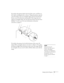 Page 17Setting Up the Projector11
If you place the projector below the level of the screen, you’ll have to 
tilt it up by extending the feet as shown. Tilting the projector upward 
causes the image to lose its rectangular shape, but the Auto Keystone 
feature corrects the distortion automatically. If the image does not 
regain its rectangular shape, the Auto Keystone feature may have been 
disabled. To turn it on or for more information on keystone 
correction, see page 27.
If you place the projector level with...