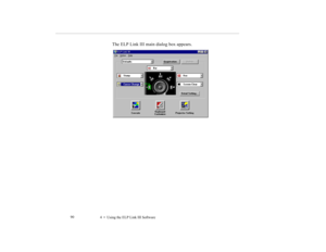 Page 1004    Using the ELP Link III Software             90
The ELP Link III main dialog box appears.
5500.book  Page 90  Wednesday, August 4, 1999  4:41 PM 