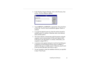 Page 79Ins ta ll ing the So ftwa re
2 . In  the W in dow s P rog ram Ma nager , cl ic k  o n  th e File  m en u, th en 
pro -c h4.fm   P age 6 1  M onday,  November 10, 199 7  1:37 PM 