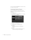 Page 5246Fine-tuning the ProjectorTo test your setting, press the 
A/V Mute button to display your image. 
Press it again to turn off the image.
Customizing Projector Features
You can use the Setting menu to enable the projector’s power 
management system, adjust the image shape, and customize several 
other features.
1. Press the 
Menu button. 
2. Use the 
Enter button to highlight Setting. You see the features 
and their settings on the right side:
3. Press 
Enter to select the Setting menu. 
4. Use the...