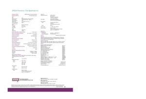Page 2Where do you find corner-to-corner brightness, superior
image quality, and a host of user-friendly tools—all in one compact
package? It’s all at your fingertips with the EPSON
®PowerLite
®703c.
Take 1000 lumens and native XGA (1024 x 768) resolution with you
wherever you go, on the road or in the conference room down the hall.
Or, install this unobtrusive projector in your board room as a permanent
fixture. A convenient 5.8 lb unit, it boasts bright, brilliant presentations,
without sacrificing...
