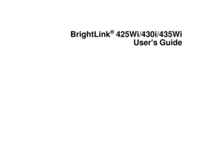 Page 1

BrightLink
®
425Wi/430i/435Wi
 User
s Guide 