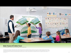 Page 19For	more	information	on	Epson’s	environmental	programs,	go	to	eco.epson.com
Specifications and terms subject to change without notice. EPSON, EasyMP and PowerLite are registered trademarks, EPSON Exceed Your Vision is a registered logomark and Better Products 
for a Better Future is a trademark of Seiko Epson Corporation. BrightLink, Brighter Futures and PrivateLine are registered trademarks, BrightLink Solo and Pilot are trademarks of Epson America, 
Inc. Apple, iPad, iPhone and iPod touch are...