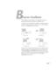 Page 173173
A
Projector Installation
This appendix provides guidelines on installing the projector in a 
permanent location, such as a theater or conference room.
The projector can be installed for four different viewing setups: front 
projection, ceiling mounting, rear projection onto a semi-transparent 
screen, or rear/ceiling projection, as shown: 
To project from overhead, you’ll need the optional ceiling mounting 
hardware; see page 13 for ordering information. You’ll also need to 
select 
Front/Ceiling or...