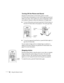 Page 4646Using the Remote Control
Turning Off the Picture and Sound
Press the A/V Mute button on the remote control or use the 
A/V Mute slide on the projector to turn off the image and sound and 
darken your screen. This is useful if you want to temporarily re-direct 
your audience’s attention without the distraction of a bright screen. 
■To turn off the picture and sound, press the A/V Mute button or 
close the 
A/V Mute slide on the projector. The screen goes dark.
■To turn the image and sound back on, press...