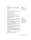 Page 59Fine-tuning the Projector59
■User’s Logo
Turn on to display the image or logo you have captured 
whenever the projector is turned on. See page 63 for more 
information.
■Projection
Front:
 Projector is in front of the screen.
Front/Ceiling: Projector is in front of the screen, mounted 
upside-down from the ceiling.
Rear: Projector is behind the screen.
Rear/Ceiling: Projector is behind the screen, mounted 
upside-down from the ceiling.
To change from 
Front to Front/Ceiling or Rear to 
Rear/Ceiling,...