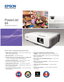 Page 1Smart choice. Amazing audio performance.
PowerLite
®
  
84
Multimedia Projector
•  Bright, brilliant presentations — 2600 lumens color light output,  
  2600 lumens white light output*
•	 Razor-sharp detail — native XGA resolution 
•	 Powerful sound and communication features, no added cost  
  — built-in 10 W speaker, closed captioning decoder
•	 Convenient microphone input — saves both money and the  
  presenter’s voice by using the projector’s speaker
•	 Energy-efficient E-TORL
® lamp — up to...