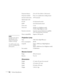 Page 136
136Technical SpecificationsProjection distance 2.8 to 45.5
 feet (0.88 to 13.86 meters)
Projection methods Front, rear , upside-down (ceiling mount)
Internal sound system 10 W monaural
Optical aspect ratio
85, 825 4:3 (horizontal:vertical)
826W 16:10 (horizontal:vertical)
Zoom ratio 1:1.62
Noise level 28 dB in Low Brightness mode,  35 dB in High Brightness mode
Keystone correction Automatic (m anual adjustment capability 
±30° vertical keystone correction)
Mouse compatibility Supports USB (type B)...