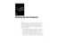 Page 2313
1Setting Up the Projector
T
his chapter describes how to unpack your projector, connect it to 
other equipment, and turn everything on. The projector must be 
connected to a computer or a video source such as a VCR, DVD 
player, camcorder, digital camera, or laser disc player before it can 
project any images. You may also want to set up the projector for one 
or more of the following:
p
Connect the mouse cable to use the remote control as a wireless 
mouse. Except for some laptops, this disables your...