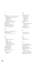 Page 7676I
Image
adjusting, 20 to 23, 27 to 30, 43 to 44
changing aspect ratio, 19, 66 to 67
positioning, 22, 33
resizing, 19, 33
selecting source, 18
upside-down or backwards, 22
Image problems, 57 to 60
Info menu, 56
Input Signal setting, 21, 35
Interference, signal, 28, 59
Interlaced mode setting, 28
K
Kensington anti-theft device, 8, 10
Keystone buttons, 9
Keystone correction, 11, 23, 59
L
Lamp
checking usage timer, 56
life, 63
ordering, 10, 52
replacing, 52 to 53
resetting usage timer, 53
safety...