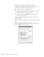Page 82
82Using the Projector on a Network5. Check your wireless card’s or adapter’s device settings. 
(Depending on the type of card or adapter you’re using, some of 
the settings may be different than those listed here.)
■Set the Network Type to Infrastructure. 
■Set the SSID to match the name assigned to the access point 
(which should also be the projector’s SSID). 
■Make sure Encryption is Disabled if you have not set up 
encryption on the projector. 
6. Click the 
General tab and make sure that your...