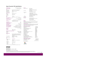 Page 2With brilliant image quality, real-time wireless presentations,
convenient Instant Off
™and other high performance features, the
Epson PowerLite 755c is the ultraportable that’s sure to impress. This
3.9 lb projector offers 2000 ANSI lumens and Epson 3LCD technology
for amazing color and detail. And, with 802.11g wireless capabilities,
it ensures fast transfer speeds for Keynote
®and PowerPoint
®
presentations. 2000 ANSI lumens from an outstanding 
sub-4 lb projector!• Offers incredible flexibility for...