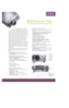 Page 1CYANMAGENTAYELLOWBLACK 76C 87M 56Y 0KPMS 382 CV 2X
EPSON PowerLite
®
7700p 
Ultra bright performance, under 16 lb
Easy installation, setup and operation
• Bayonet style twist-and-pull lens mount for quick, easy changes
on site 
• 30º digital keystone correction maintains distortion-free images
• EPSON SizeWise™ resizing technology supports virtually any
computer (Mac or PC) up to UXGA (1600 x 1200)
• Full-featured remote control
• USB mouse with hot swap capability
• Optional hard wired remote control...
