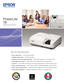 Page 1PowerLite
®
 
78
Multimedia Projector
•	Rich, vibrant color — 3-chip optical engine  
•	 Reliable performance — 3LCD technology
•	 Stunning, razor-sharp detail; HD-ready — native XGA resolution, up to 1600 x 1200
•	 Super bright and colorful — 2200 lumens color, 2200 lumens white light output
•	 Low cost — up to 4000-hour lamp life, low power consumption, included carrying case
•	 Quick, convenient control — Direct Power On/Off, AV Mute/Sleep Mode, Instant Off
®/On 
•	 Plug 'n Play no hassle setup —...