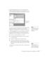 Page 107Presenting from a Memory Card or Digital Camera107
3. Drag and drop the files you want to use from either the file 
window or thumbnail window into the scenario window. (You 
can also double-click a thumbnail to add the file to the scenario.)
To include a whole PowerPoint file (instead of individual slides), 
drag the PowerPoint icon itself into the scenario window. 
Dragging an entire file preserves the transitions set in PowerPoint. 
4. Continue dragging files into the scenario window to build your...