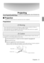 Page 43 Projection - 41
Projecting
This section provides explanations on starting and ending projection, and on the basic func-tions for adjusting projected images.

 Projection
Images can be projected after all connections have been completed.
Preparations
1Connect the projector to a computer and video equipment. (see page 26, 37)
2Remove the Lens Cover.
3Attach the supplied Power Cord to the projector.
Check to confirm the shape of the projector’s Power Inlet and Power Connector, align the 
connector in...