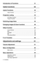 Page 64- Contents
Introduction of Functions  51
Useful functions  52
Useful Functions  52
Help Function  ..................................................................... 52
Projection cutting  54
A/V Mute Function .............................................................. 54
Freeze Function  ................................................................. 54
Switching Image Sizes  55
Enlarging images (E-Zoom function)  56
Effect Function  57
Cursor/Stamp...