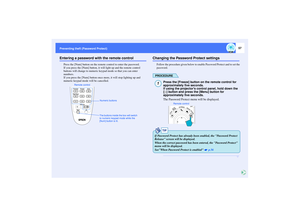 Page 5857
Preventing theft (Password Protect)Entering a password with the remote control
Press the [Num] button on the remote control to enter the password.
If you press the [Num] button, it will light up and the remote control 
buttons will change to numeric keypad mode so that you can enter 
numbers.
If you press the [Num] button once more, it will stop lighting up and 
numeric keypad mode will be cancelled.
Changing the Password Protect settings
Follow the procedure given below to enable Password Protect and...