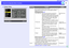 Page 8483
Using the Configuration Menu Functions Using the Configuration Menu FunctionsEMP-7850 User’s Guide
Setting Menu
P in P Keystone
No-Signal Msg.OFFS-Video
MessageONOFFBlackBlue
A/V MuteLogo BlackBlue
Video
Audio
Setting
Users Logo
Advanced1:
:
:
:
:
[Men[Men
u]: Exit
[    ]: Enter [    ]: Select
Reset All About Advanced2 Effect
H/V-Keystone
Quick Corner
Adjust
Reset
Execute Sleep ModeONOFF
:
Computer Input
BNC Input
Composite
Logo
Select [                     ]
Analog-RGB
[Analog-RGB  ]Select 
Sub-menu...