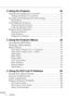 Page 9 
Contents 
         
iv 
2 Using the Projector 33 
Turning the Equipment On and Off .....................................35 
Turning the Projector On and Off ............................................ 35 
Focusing and Positioning the Screen Image ..........................37 
Resize Button ........................................................................... 39 
Controlling the Projector......................................................40 
Using the Remote Control...