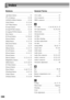 Page 112110
Index
Buttons
(Enter) button. . . . . . . . . . . . . . . . . .  12
[↑], [↓] buttons. . . . . . . . . . . . . . . . .  12, 26
[1]/[2]/[3] (Effect) buttons . . . . . . . .  12, 58
[Auto] button . . . . . . . . . . . . . . . .  9, 12, 46
[A/V Mute] button . . . . . . . . . . . .  9, 12, 53
[Comp1] button  . . . . . . . . . . . . . . . .  12, 38
[Comp2/YCbCr] button . . . . . . . . . .  12, 38
[Computer/YCbCr] button . . . . . . . . .  9, 38
[Esc] button  . . . . . . . . . . . . . . . . . . . .  9, 12...