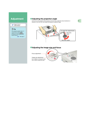 Page 63-B   C   3-B   M   3-B   Y   3-B   BK
10
Enhancing presentation materialsEffect function
Page 51 of Owners Manual
Tip
Press      . Press        .
Press       .
Functions for 
Enhancing Projection
Press       .
Press         to erase the stamps, 
squares, markers and free lines set 
for decorative purposes.
Displays the pointer icon. Tilt the
       to move the icon, and then 
press       to stamp the pointer 
icon in position.Displays the square icon. Tilt the 
       to move the icon to the 
starting...