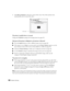 Page 5858Problem Solving
4. Click Mirror Displays in the lower corner of the screen. One of the monitor icons 
automatically moves on top of the other.
The picture is upside-down or reversed.
Change the 
Projection setting in the Settings menu (see page 45).
Only part of the picture is displayed, or the picture is distorted.
■Press the Aspect button to select a different aspect ratio (see page 26).
■If the Aspect is set to Zoom, you may need to use the Zoom Caption option to see the 
top or bottom section of...