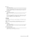 Page 41Making Detailed Adjustments41
■Gamma
You can select from five gamma settings (2.0 to 2.4) or customize your own setting from 
your image or a displayed graph. Lower values will increase the contrast of dark areas, but 
tend to blur the bright areas. Higher values will darken the light areas. See page 31 for 
more information.
■Color Gamut
Note: The Color Gamut setting can only be used when the Color Mode is set to THX (see 
page 28).
You can select from three different color gamut settings according to...