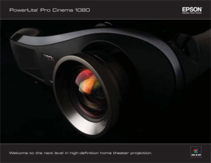 Page 1Welcome to the next level in high-deﬁnition home theater projection.PowerLite
® Pro Cinema 1080 