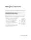 Page 25Making Basic Adjustments25
Making Basic Adjustments
Follow the instructions in this chapter to make basic adjustments to the image shape, size, and 
color, and quality. For further refinements, see “Making Detailed Adjustments” on page 33.
Correcting the Image Shape
If the projected image looks like  or  , use the Keystone function to correct its shape. 
Note: If the image is shaped like  or  , the projector has been placed off to the side of the 
screen and angled toward it. Face the projector straight...