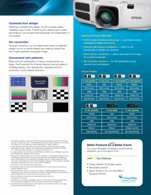 Page 5 1  Compared to leading 1-chip DLP business and education projectors based on NPD data, 
July 2011 through June 2012. Color brightness (color light output) measured in accordance 
with IDMS 15.4. Color brightness will vary depending on usage conditions\
. 
  2  Color brightness (color light output) and white brightness (white lig\
ht output) will vary  
depending on usage conditions. Color light output measured in accordance with IDMS 
15.4; white light output measured in accordance with ISO 21118. 
  3...