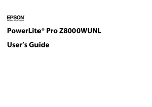 Page 1PowerLite® Pro Z8000WUNL
User’s Guide 