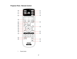 Page 17

Projector
Parts-Remote Control
 1
 Power
button
 17  