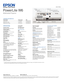 Page 2SPECIFICATIONS
Projection SystemEpson	3LCD,	3-chip	optical	engineProjection MethodFront/rear/ceiling	mountDriving MethodEpson	Poly-silicon	TFT	Active	MatrixPixel Number1,024,000	dots	(1280	x	800)	x	3White Light Output**2000	lumens	(ISO	21118	Standard)Color Light Output**2000	lumensAspect Ratio
16:10
Native Resolution
1280	x	800	(WXGA)Resize640	x	480	(VGA),	1024	x	768	(XGA), 		1152	x	864	(SXGA),	1400	x	900	(WXGA+), 	1440	x	900	(WSXGA),	1680	x	1050	(WSXGA+),	1400	x	1050	(SXGA+),		 	1600	x	1200	(UXGA)Lamp...