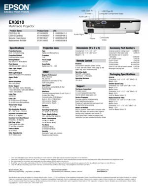 Page 4Specifications and terms are subject to change without notice. Epson, E-TORL and Instant Off are registered trademarks, Epson Exceed Your Vision is a registered logomark and Better Products for a Better 
Future is a trademark of Seiko Epson Corporation. PrivateLine is a registered trademark, Duet is a trademark and Epson Connection is a service mark\
 of Epson America, Inc. SmartWay is a service mark of 
the U.S. Environmental Protection Agency. All other product and brand names are trademarks and/or...