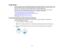 Page 44

Image
Shape
 You
canproject anevenly rectangular imagebyplacing theprojector directlyinfront ofthe center ofthe
 screen
andkeeping itlevel. Ifyou place theprojector atan angle tothe screen, ortilted upordown, oroff
 to
the side, youmay need tocorrect theimage shape forthe best display quality.
 When
youturn onautomatic keystonecorrection inyour projectors Settingsmenu,yourprojector
 automatically
correctsverticalkeystone effectswhenyoureposition theprojector.
 Correcting
ImageShape withtheKeystone...